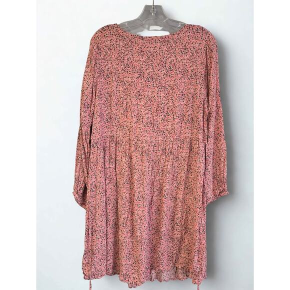 The Nines by Hatch Pink Floral V-Neck Maternity Babydoll Dress Size L Rayon - Picture 2 of 5